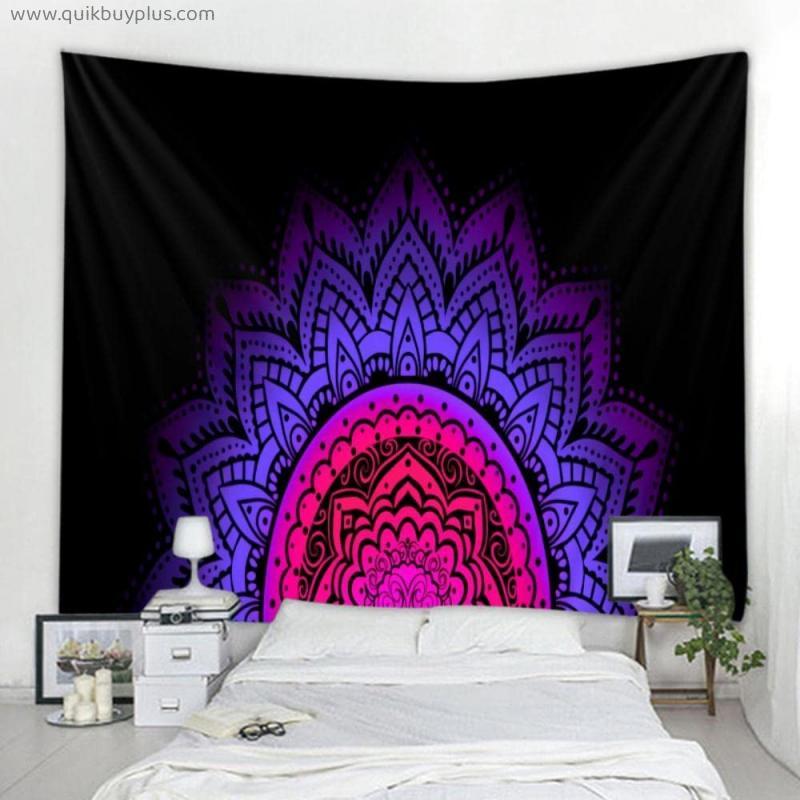 Blacklight Posters Blue Mandala Tapestry Tarot Card Divination Witchcraft Tapestry Sun Moon Decoration Tapestry Bedroom Tapestry 200*150cm