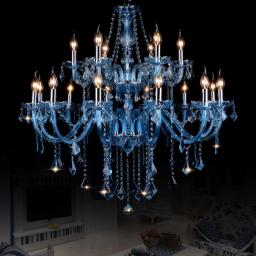 Blue K9 Crystal Chandelier Lustre Crystal Chandeliers Lustres De Cristal Chandelier LED Without Lampshade Light Bule