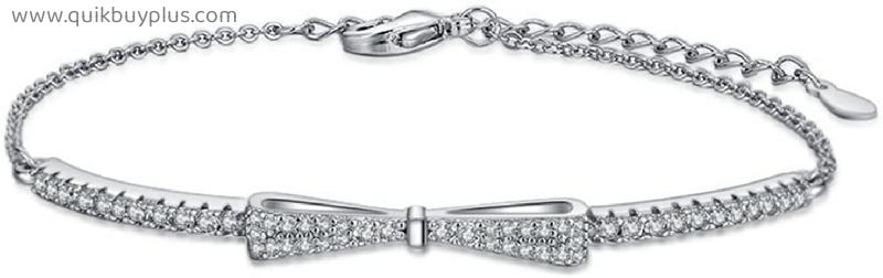 Bow-Knot Bracelets For Women Fashion Jewelry Adjustable Bangle Girlfriend Lover Birthday Valentine Day Gift jewellery (Gem Color : Women Bracelets)