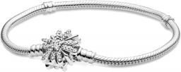 Bracelet Silver Ice crystal snowflake bracelet jewelry charm for bead fashion women bracelet diy jewelry gift jewellery (Length : 20cm)