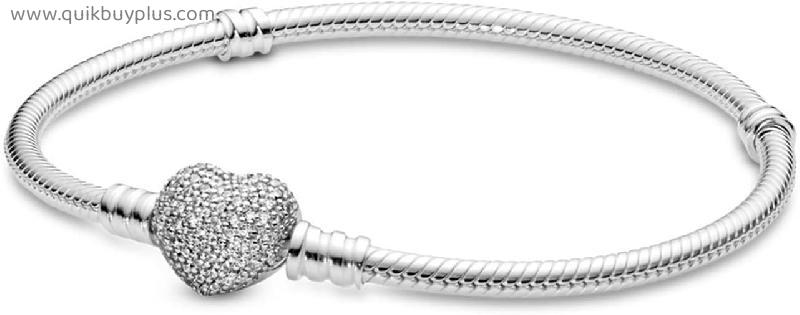 Bracelet Silver jewelry charm for bead women bracelet diy jewelry gift jewellery (Length : 20cm)