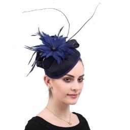 Bride Wedding Cap Women Fascinators Hats Fancy Feather Flower Headwear Hair Pin Tea Headpiece