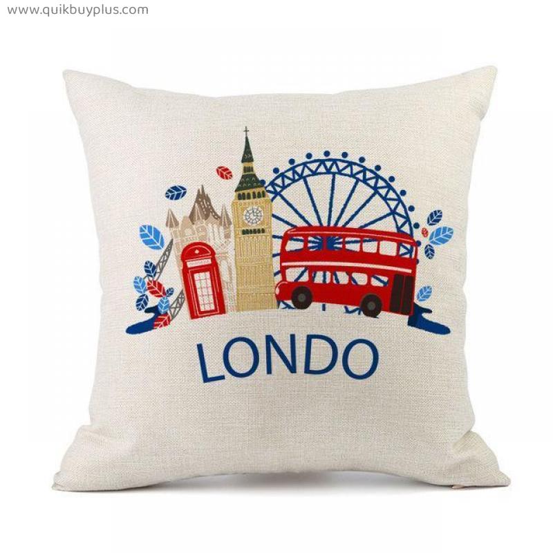 British Style Decorative Pillowcase England London Printing Throw Pillow Case Pillow Cover kussensloop almohada ZT268