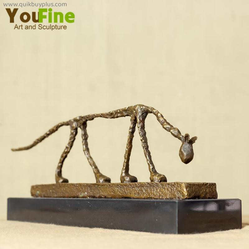 Bronze Cat Sculpture Bronze Cat Statue Inspired by Alberto Giacometti Cat Bronze Sculpture Interior Home Art Decor Gifts