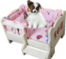 Bseack Wooden Orthopedic Pet Cot with Bedding, Detachable and Moisture-proof Dog Bed Elevated for All Seasons(Size:100 * 65 * 40,Color:Luxury)