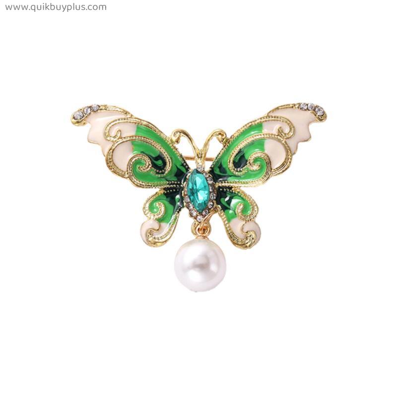 Butterfly Enamel Pins Pearls and Diamonds Metal Plastic Jewelry Brooches Badge Accessories Backpack Cap Gift