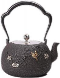 CClz Tea Kettle Iron Iron Durable Gift Teapot Japanese Iron Tea Kettle, Stovetop Safe Vintage Non Toxic Handiwork Tea Pot for Loose Tea Brewing,1200Ml