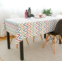 CFWL Striped Cotton Linen Cloth Art Table Cloth Living Room Dining Room Home Coffee Table Mat Art Table Cloth Tablecloth White Cotton Tablecloths Rectangular Yellow Cotton Green 100 * 160Cm