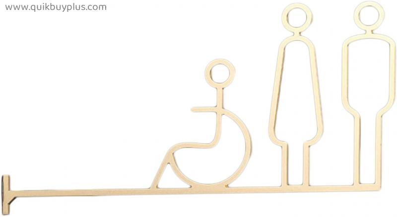 CHUANGRUN Bathroom Sign, Men's and Women's Toilet Symbol Sign, Metal Aluminum Guide Signs, Barrier-Free Access Sign, for Rustic Office Restaurant Public Places