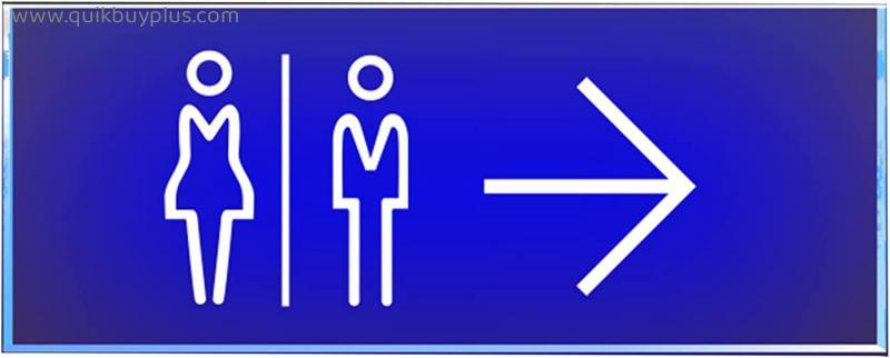 CHUANGRUN Restrooms Wall Sign, LED Light Sign Display, Toilet Arrow LED Sign, Compliance Signs Restrooms Right Wall Sign, Projection-Mount for Public Bathrooms
