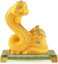COLiJOL Feng Shui Ornaments Chinese Zodiac Snake Statue Geomantic Ornament Resin Collectible Figurines Decoration for LuckWealth Perfect for Your Home or Office Decor