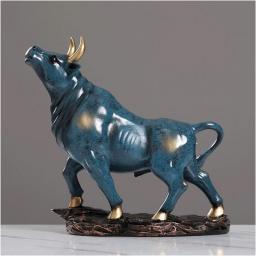 COLiJOL Feng Shui Ornaments Resin Bull Statue/Sculpture, Modern Home Furnishing Decorations, Animal Statues And Gifts For Stock Market Investors Creative Figurine Sculptures