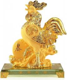 COLiJOL Feng Shui Ornaments Statues Rooster Statue Chinese Zodiac Rooster Golden Resin Collectible Figurines Home Decoration Attract Wealth and Good Luck Decor