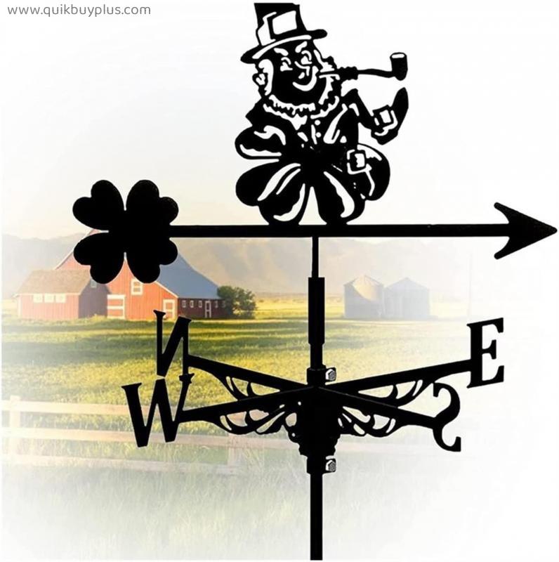 CRADZZA Clown Weathervane, Garden Stake Weather Vane, Weathercock with Anti-Rust Coating, Easy Use Wind Direction Indicator, Wind Vane for Patio Yard Ornament Decoration Easy Use (Color : Black)