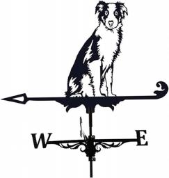CRADZZA Shaggy Dog Metal Weather Vane, Vintage Weathervane Hollow Wind Direction Indicator For Outdoor Garden Roof Paddock Decoration With Animal Ornament Wind Vane (Color : Black)