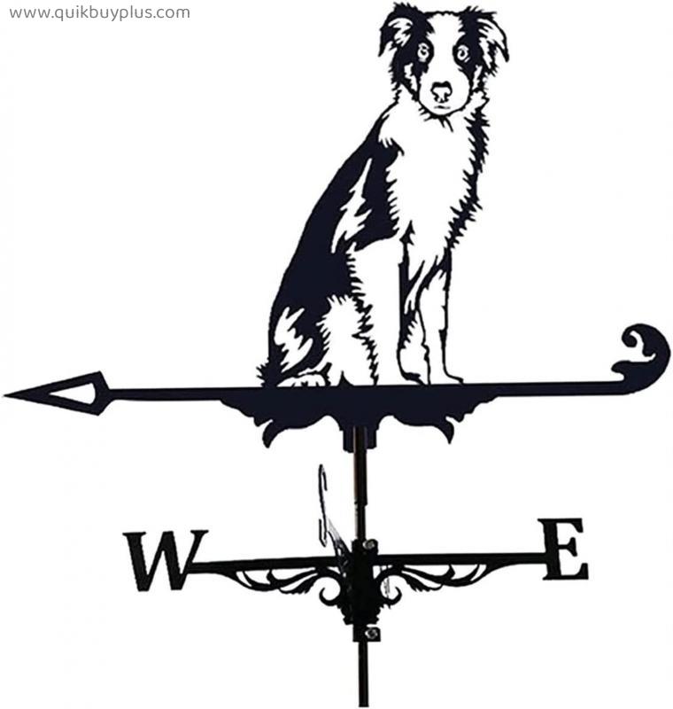 CRADZZA Shaggy Dog Metal Weather Vane, Vintage Weathervane Hollow Wind Direction Indicator for Outdoor Garden Roof Paddock Decoration with Animal Ornament Wind Vane (Color : Black)