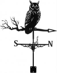 CRADZZA Weather Vane For Roof, Direction Wind Vane, All Steel Metal Construction Weathervane, For Garden, Home, Sheds, Fence Posts, Pergola (Color : Black, Size : Eagle)