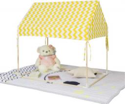 CSQ-outdoor ChangSQ-123ing Study Resting Reading Tent, Toy Tent House House Shape Tent Play Tent/Yellow And White Wavy Stripes Pattern Children's Play House