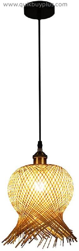 CSYSKV Southeast Asia Bamboo Pendant Light Bedside Lamp Rattan Lamp Shades Creative Personality Hand-woven Wicker Light Fixture Chandeliers Clubhouse Clothing Store Window Chandelier Art Lamp