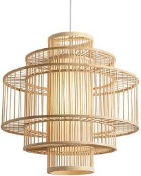 CSYSKV With Adjustable Cord Vintage Hanging Lamp Ceiling Chandelier Fixture Japanese Style Bamboo Art Lantern Pendant Lamp Natural Hand Woven Bamboo Pendant Light