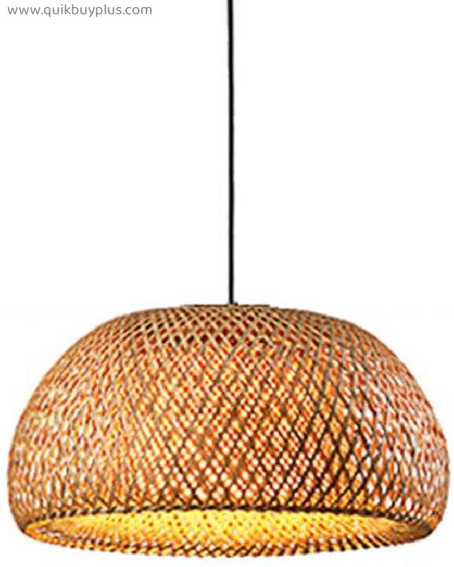 CSYSKV dome chandelier Natural material pendant lamp Handwoven Wicker Shade Creative Design Vintage Wicker Lamp Ceiling Decor Hanging Lamp E27 base 1 light