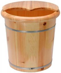 CYLQ Foot Pedicure Spa With Cover，Thick Sturdy Wood Extra Large Foot Soak Footbath Bucket Massaging Basin For Soaking Your Tired And Sore Feet 40cm (Color : Wood Color)