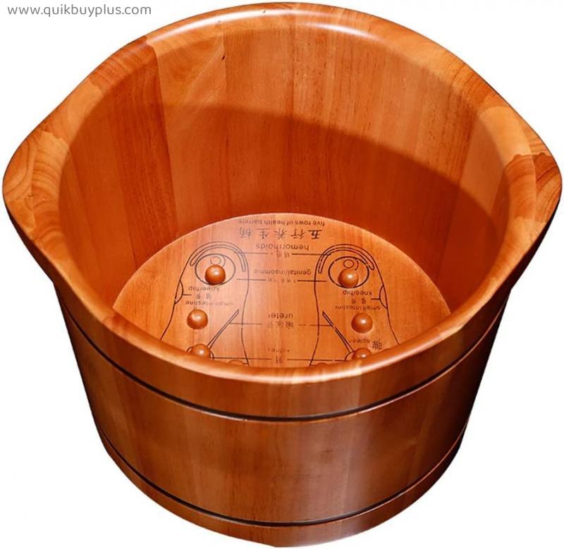 CYLQ Foot Tub For Soaking Feet Massager，thick Sturdy Wood Pedicure Soaking Basin，Footbath Bucket，for At Home Spa Treatment For Sore Feet 26cm (Color : Wood color)