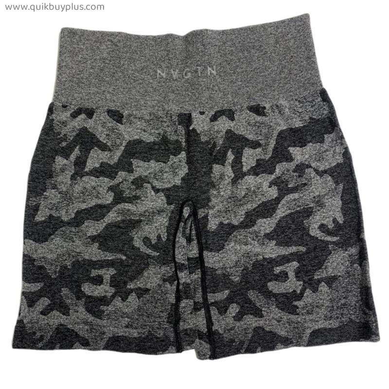 Camo Seamless Shorts Spandex Shorts Women Fitness Elastic Breathable Hip-lifting Leisure Sports Running Fitness Pants