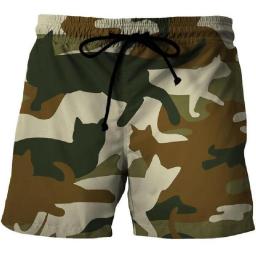 Camouflage Beach Shorts Men Summer Loose Surfing Board Shorts Water Sports Pant S-6XL Gym Running Trunks Oversized Swimwear Male