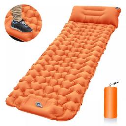 Camping Sleeping Pad Outdoor Inflatable Mattress With Pillows Ultralight Camping Mat Air Mattress Hiking Trekking Air Cushion