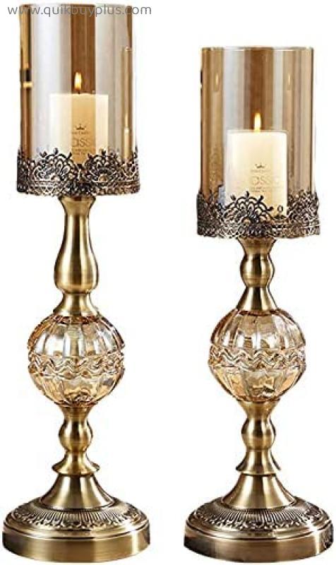 Candle Holders Candelabras 2Pcs Glass Metal Candle Holders Crystal Decoration Candlestick Housewarming Gifts Wedding Party Decorations Home Décor. GCSQF210729