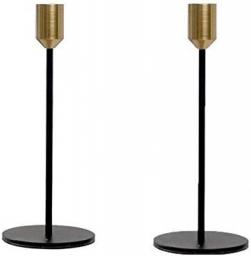 Candlestick Holders Candelabra Stand 2pcs Modern Style Gold Black Metal Candlesticks Wedding Decoration Candlestick Home Decor Bar Party Candle Holders GCSQF1010 (Color : 2pcs Large)