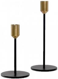 Candlestick Holders Candelabra Stand 2pcs Modern Style Gold Black Metal Candlesticks Wedding Decoration Candlestick Home Decor Bar Party Candle Holders GCSQF1010 (Color : Small and Large)