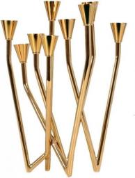 Candlestick Holders Candelabra Stand Nordic Modern Gold 9 Arm Candlestick Metal Candle Holders Hotel Restaurant Table Wedding Centerpieces Bougeoir Home Decor GCSQF1010 (Color : 24X27.5CM)