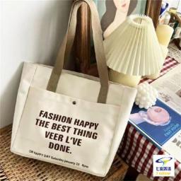 Canvas Bags for Women Shoulder Bag Teenager Girl Schoolbag Large Capacity Handbag Grocery Tote Shopping Bags