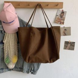 Canvas Shoulder Bag Large Capacity Grocery Totes Simple Solid Color Designer Handbag Reusable Shopper Eco Shopping Bags