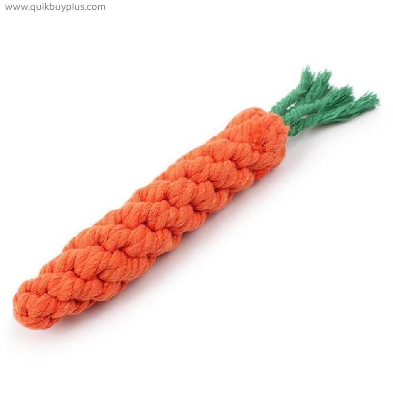 Carrot Shape Rope Toy Pet Long Braided Cotton Rope Toys Puppy Tooth Cleaning Chew Toys Dog Outdoor Traning Fun Playing Toys