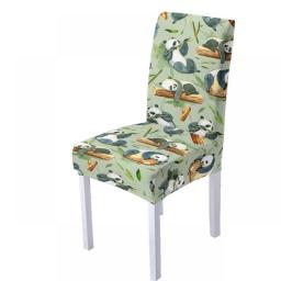 Cartoon Animal Print Chair Cover for Dining Room Spandex Chairs Covers High Back for Living Room Party Baby Room Decoration