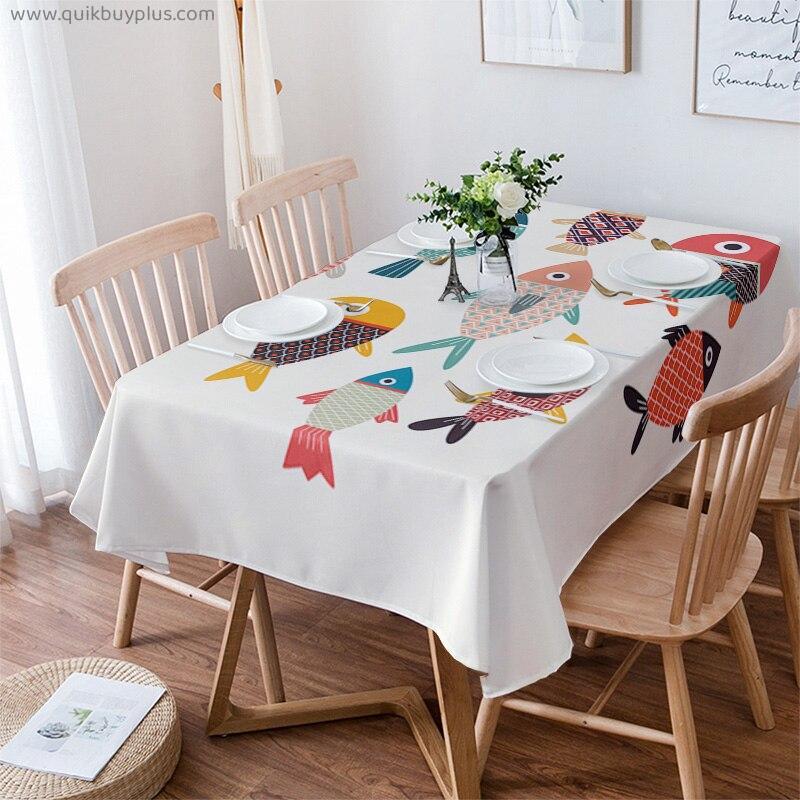 Cartoon Fish Tablecloths Waterproof Kitchen Items Coffee Table For living Room Home Decor Dining Table Nappe De Table