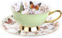 Ceramic Coffee Cup & Saucer Set, (6.76Oz/200Ml) Creative Novelty Mug Milk Cup, Juice Dessert Cup/Pink