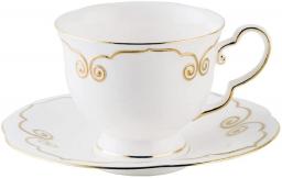 Ceramic Coffee Cup & Saucer Set With Handle, Chinese Cocktail Cup Insulation Cup Drink Cup Tumbler Glass 6.76Oz/200Ml