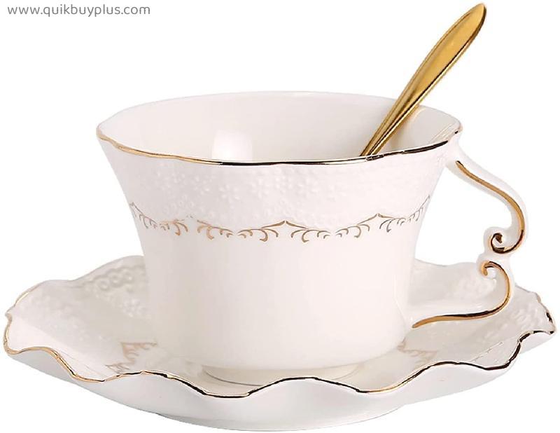 Ceramic Coffee Cup and Saucer Set with Handle 5.41Oz/160Ml， Milk Warmer Mugs Espresso Cups Cocoa Mugs Drinking Glasses Juice Cups