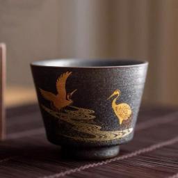 Ceramic Gaiwan Office Teacup Handmade Kung Fu Tureen Creative Chinese Tea Bowl with Lid and Saucer Water Mug Tea Set Drinkware