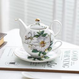 Ceramic Portable Creative Tea Set European-Style One Teapot And One Teacup Set Simple Household Flower Teacup Set Office Tea Set