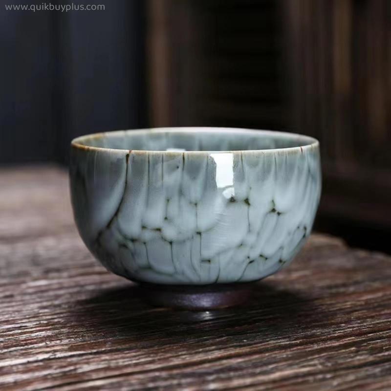 Ceramic Tea Cup Large Master Cup Tea Bowl Kung Fu Tea Set Kiln Becomes Tea Cup Single Household Small Tea Cup Single.