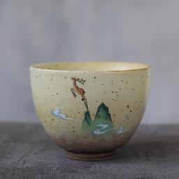 Ceramic Teacup Handmade Deer Chinese Tea Cup 90ml Gift Tea Set Afternoon Tea