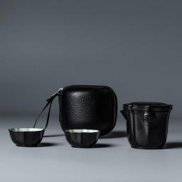 Ceramic Teapot Gaiwan With 2 Cups Portable Travel Tea Set With Travel Bag Gift Tea Set Afternoon Tea