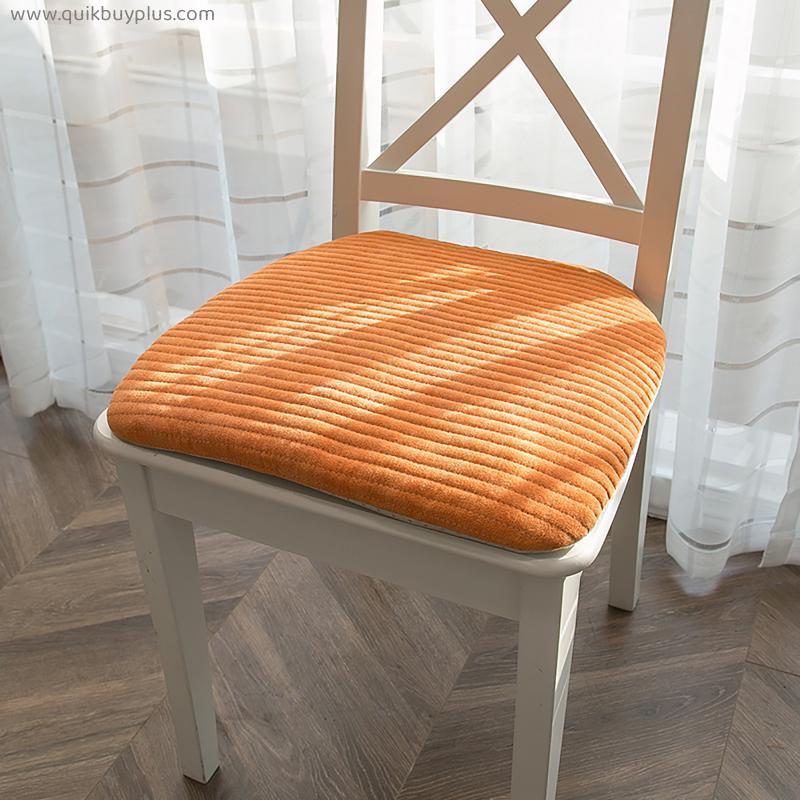 Chenille Dining Chair Cushions, U-shaped Non-slip Cushion with Ties Home Decor Stool Removable and Washable Solid Color Tufted Chair Pads