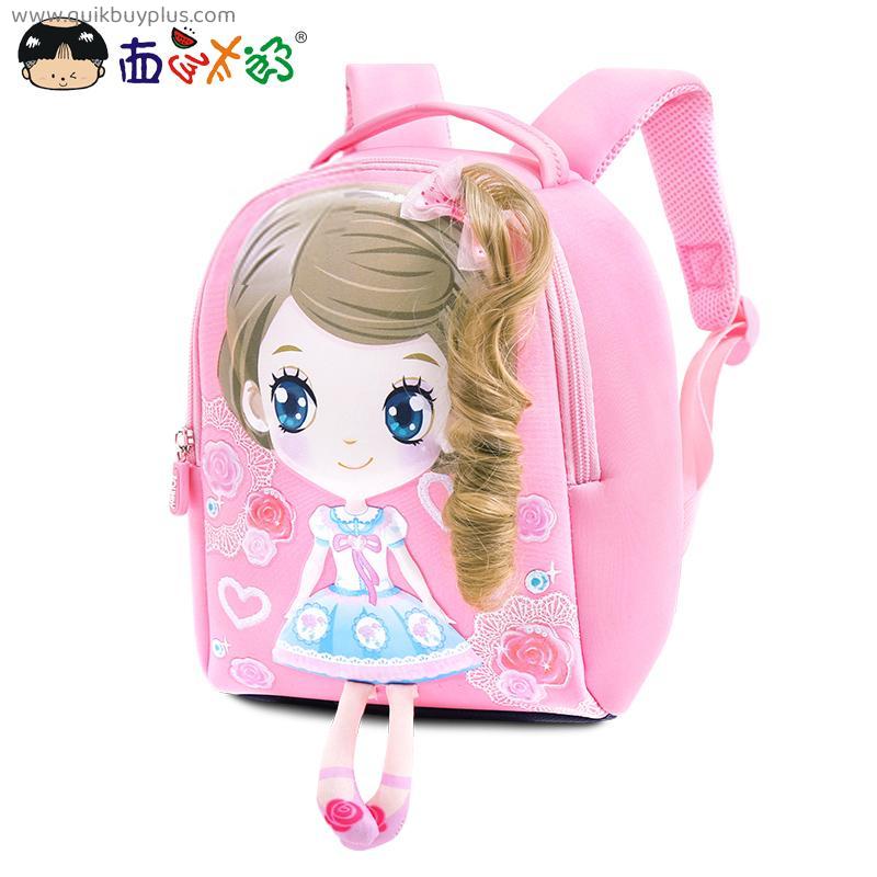 Children's Backpacks Kids School Bags Mini school backpack for Girls Age 1-3 Sweet Cartoon Small Bag Three Colors