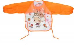 Children Art Smock, Strap Closure Design Kids Art Aprons Cartoon Style Waterproof for 1‑3 Years Old for Eating for Painting for Baking(Orange)